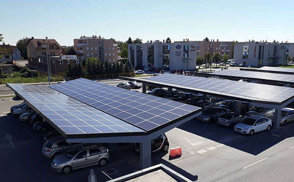 太陽能光伏汽車充電車棚30kw