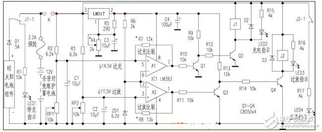 太陽能控制器電路結構圖